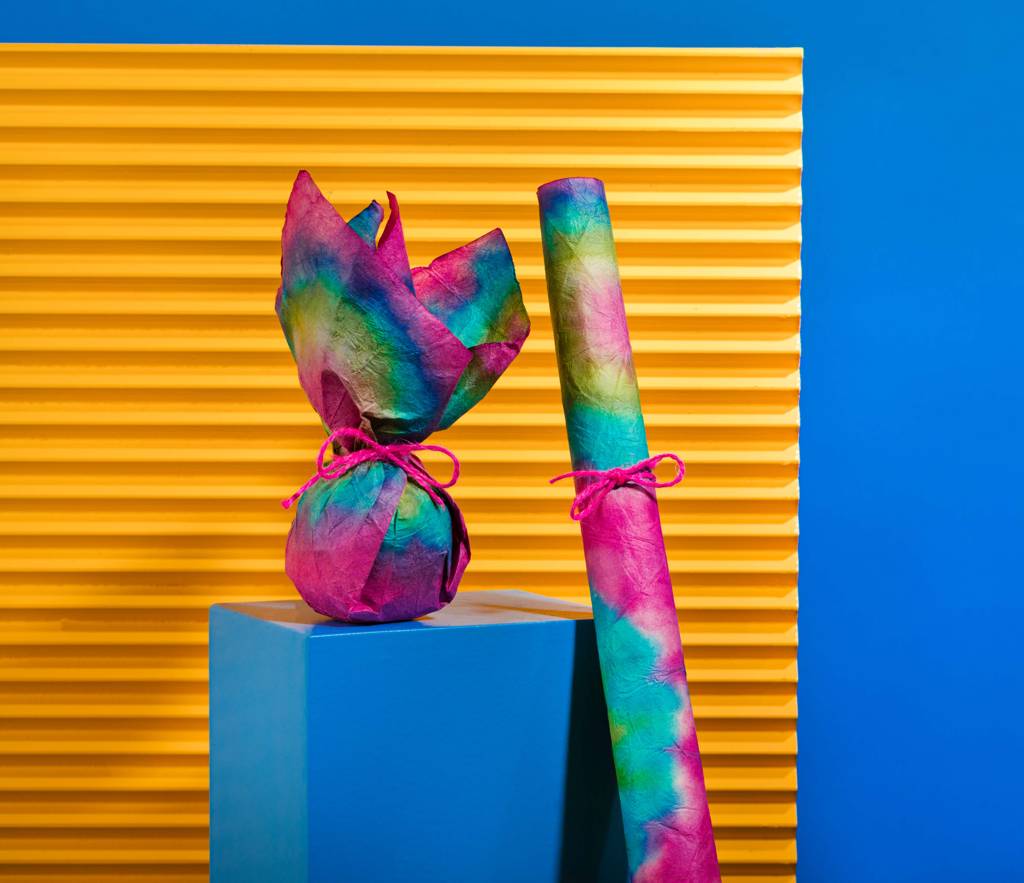 Pink Tie-Dye Lokta Wrap - None