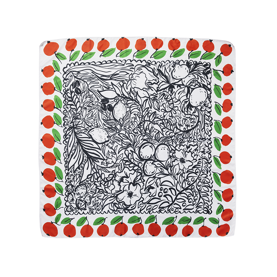 Under the Orange Tree Knot Wrap - 100cm x 100cm