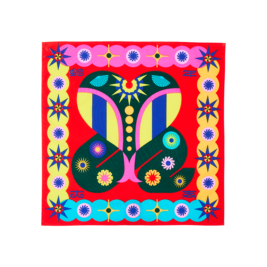 Vibrant Viper Knot Wrap - 50cm x 50cm